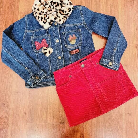 DISNEY MINNIE JEAN JACKET/RALPH LAUREN RED RIBBED SKIRT GIRLS SIZE 7/8 SEE TAGS - Picture 13 of 16